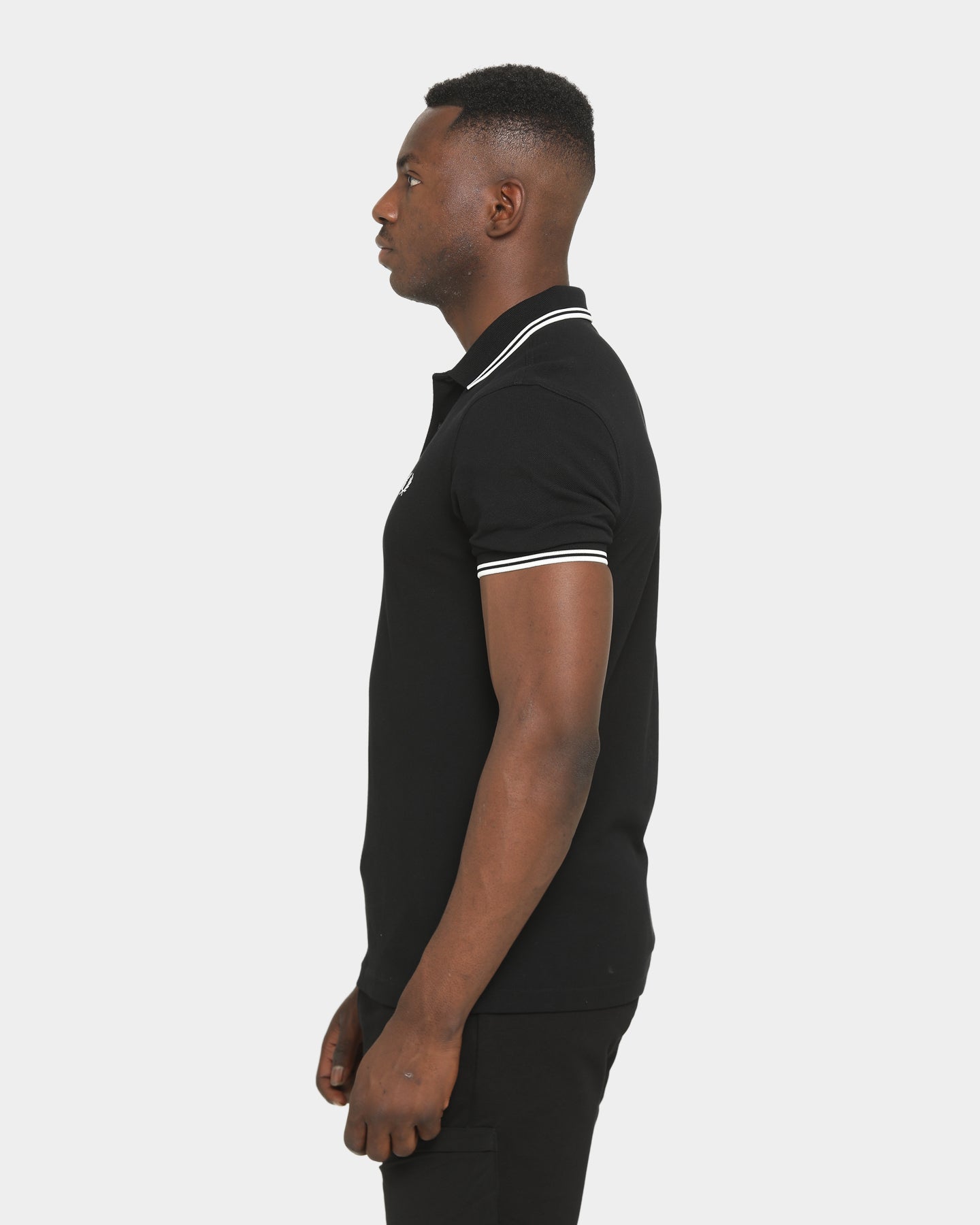 Fred Perry Twin Tipped Polo Shirt Black/White/White