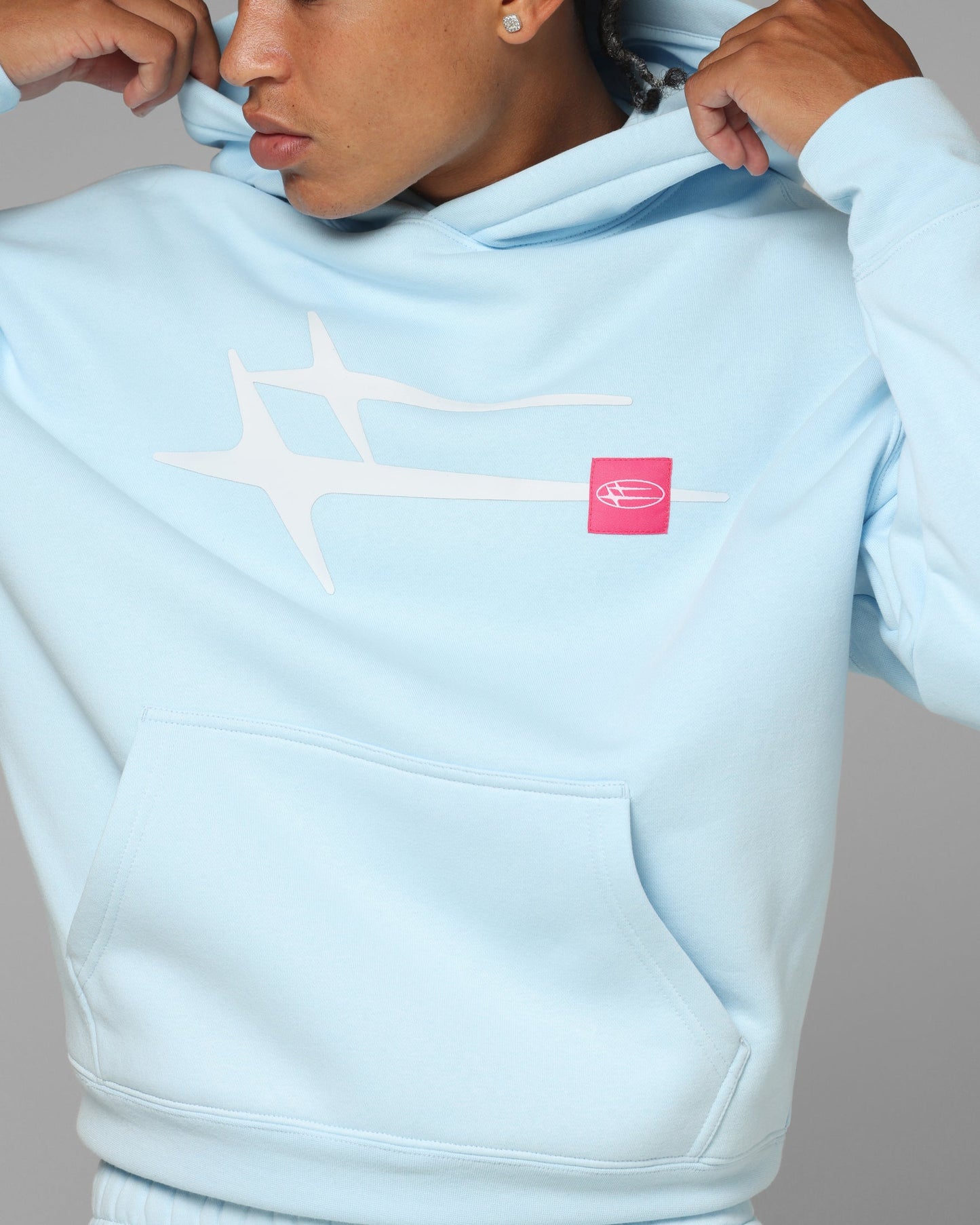 Loiter Hybrid Hoodie Light Blue