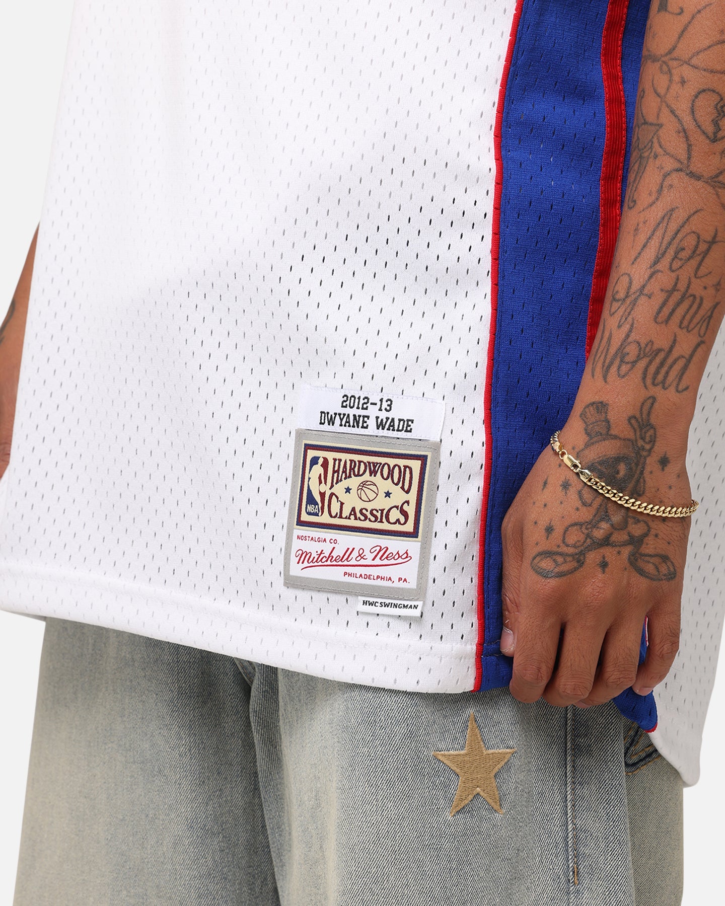 Mitchell & Ness Miami Heat Dwyane Wade #3 'Flags Collection' Jersey White