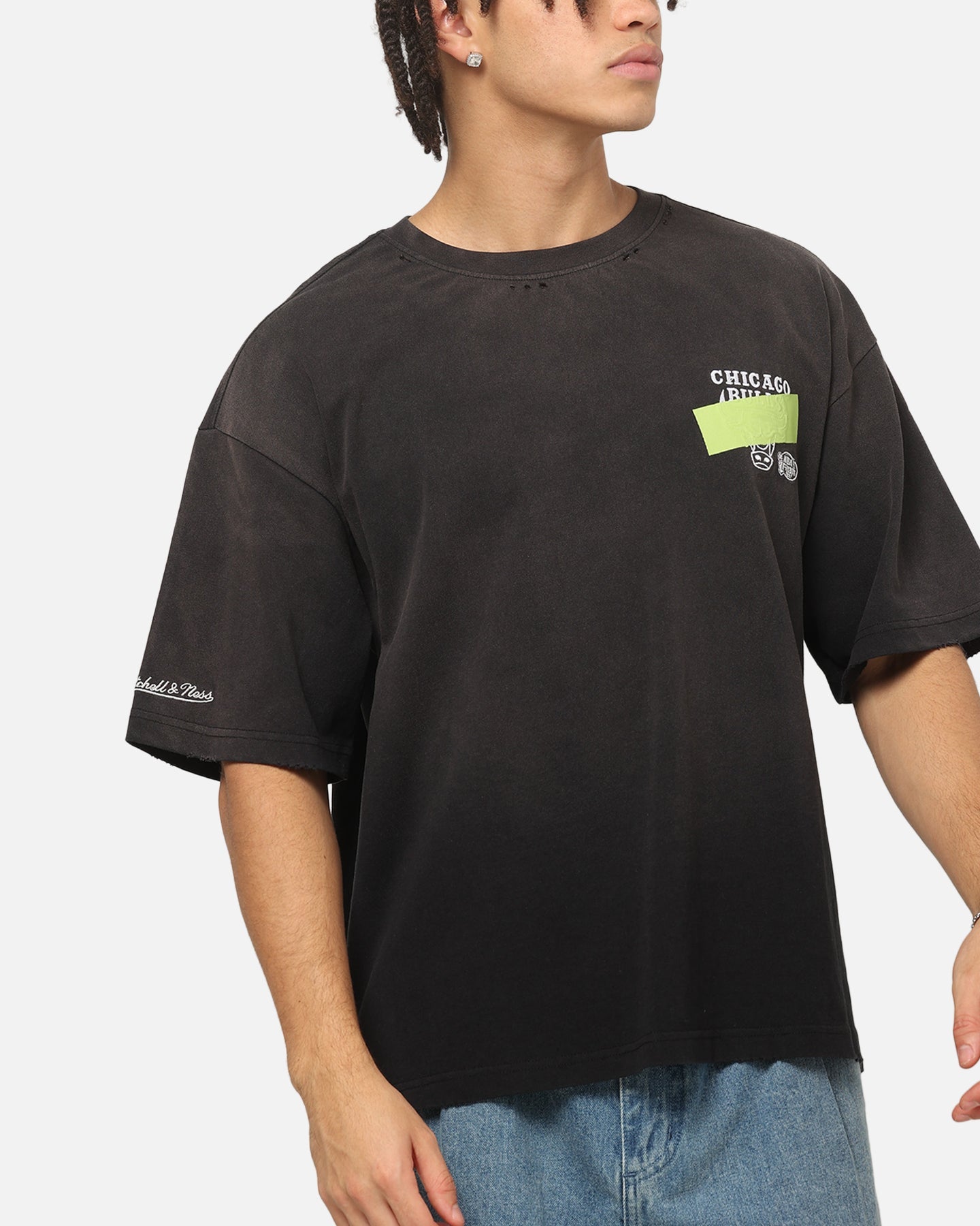 Mitchell & Ness Chicago Bulls Tape T-Shirt Black