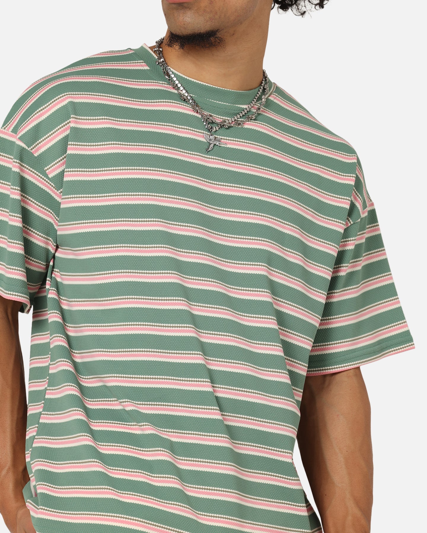 XXIII Standard Stripe T-Shirt Green/Pink