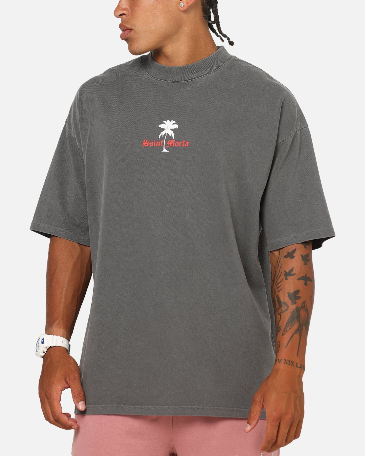 Saint Morta Palm Dreams T-Shirt Washed Charcoal