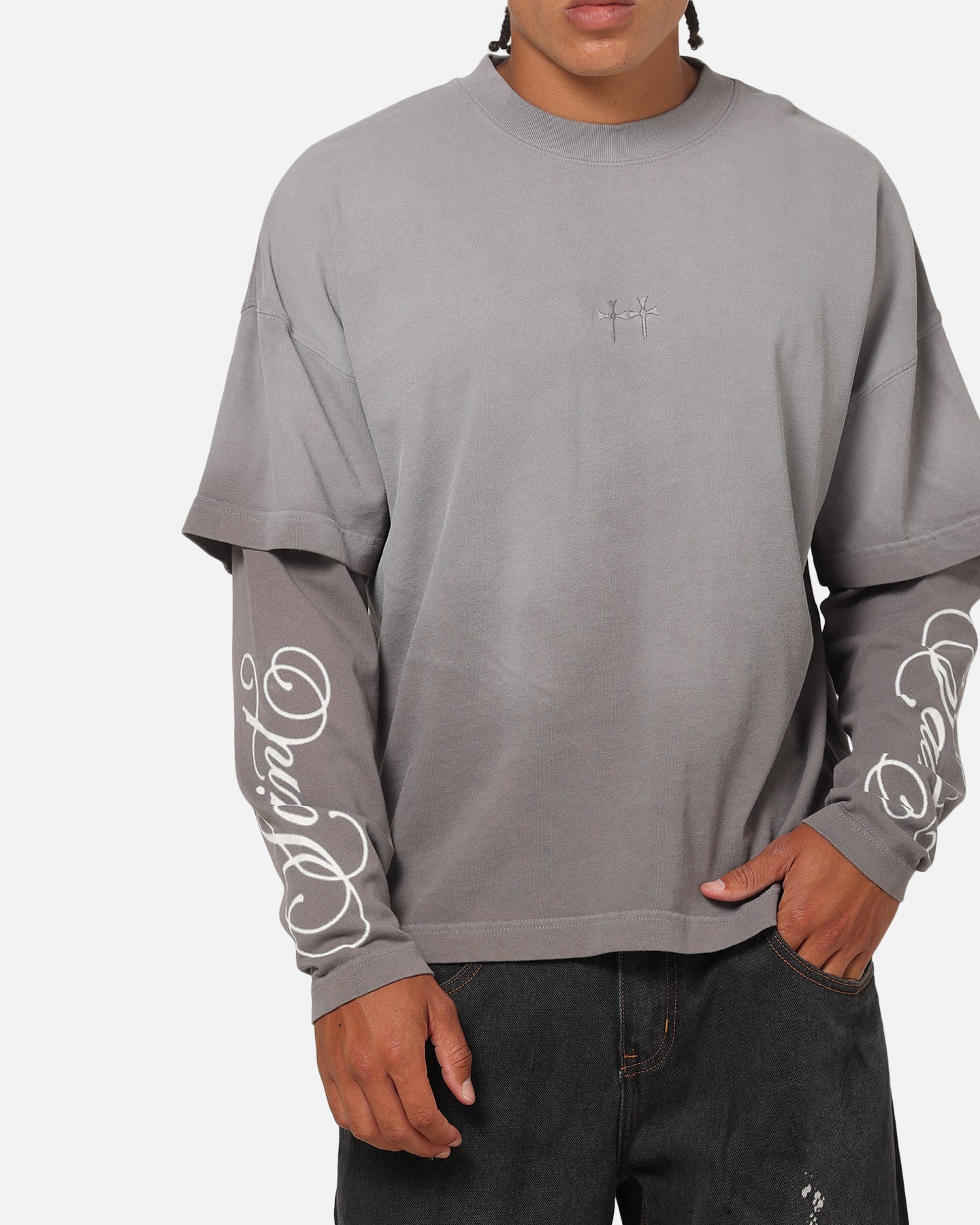 Saint Morta Divine Regiment Long Sleeve T-Shirt White/Grey