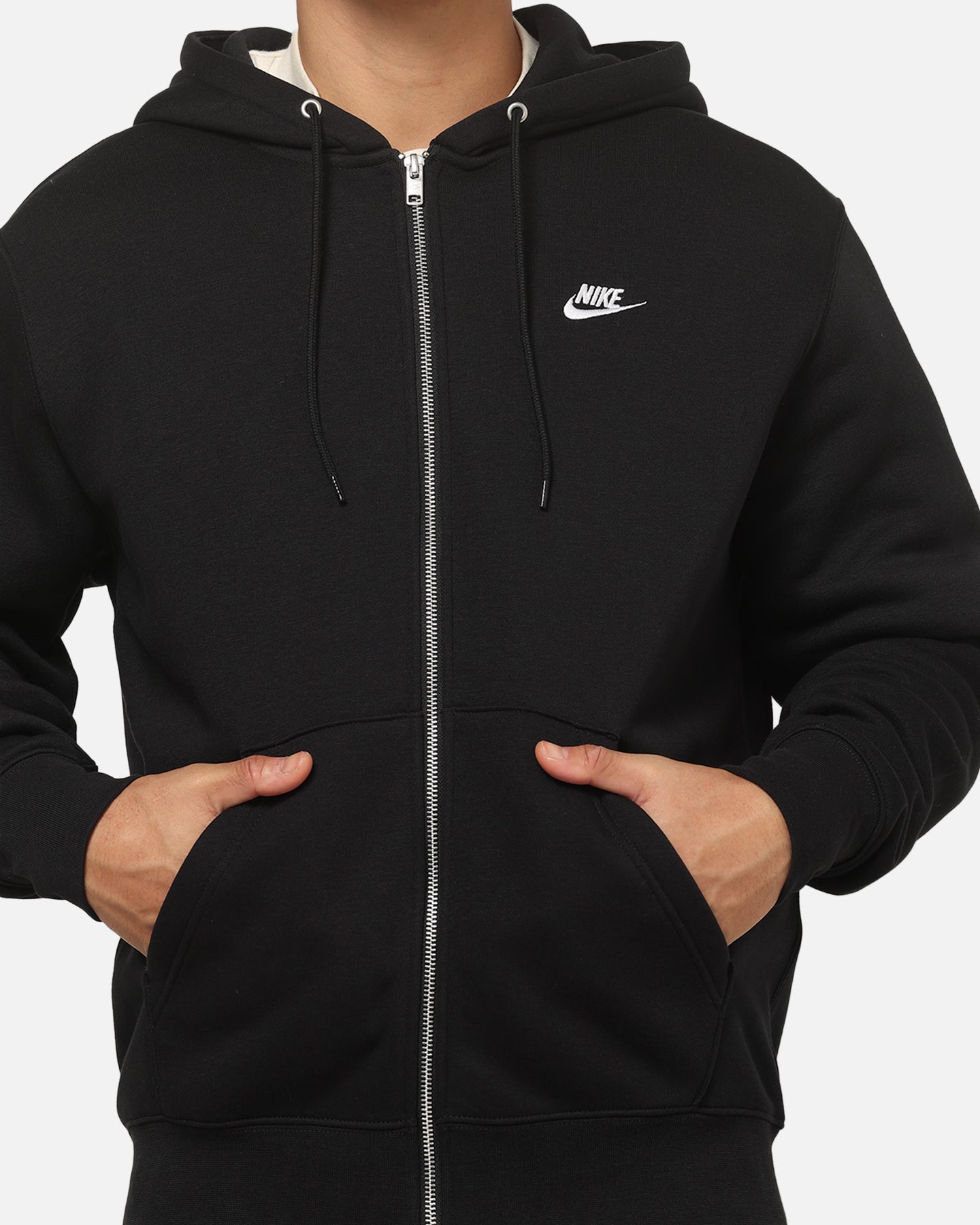 Nike Sportswear Club Fleece Full-Zip Hoodie Black/Black/White