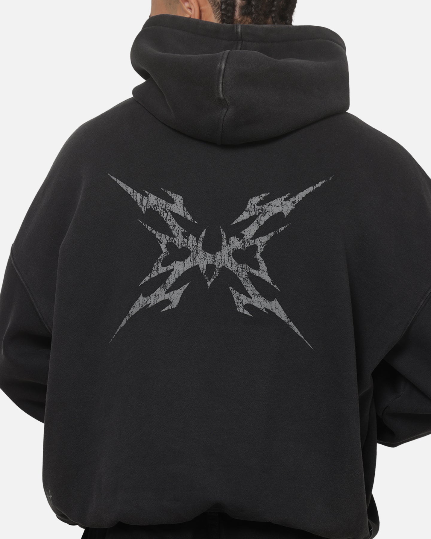 Saint Morta Worldwide Boxy Hoodie Washed Black