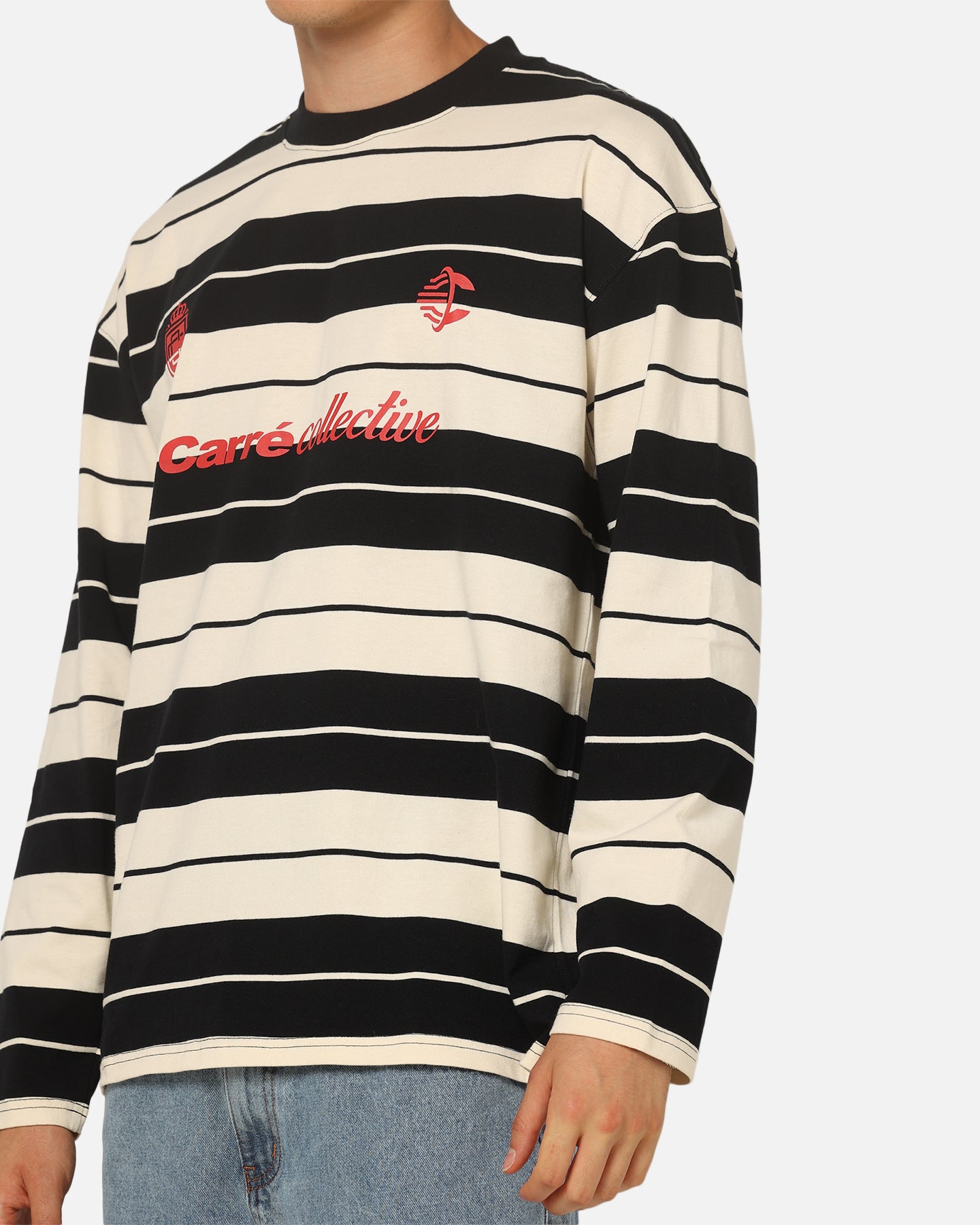 Carre Collective Stripe Long Sleeve T-Shirt Black/Off White