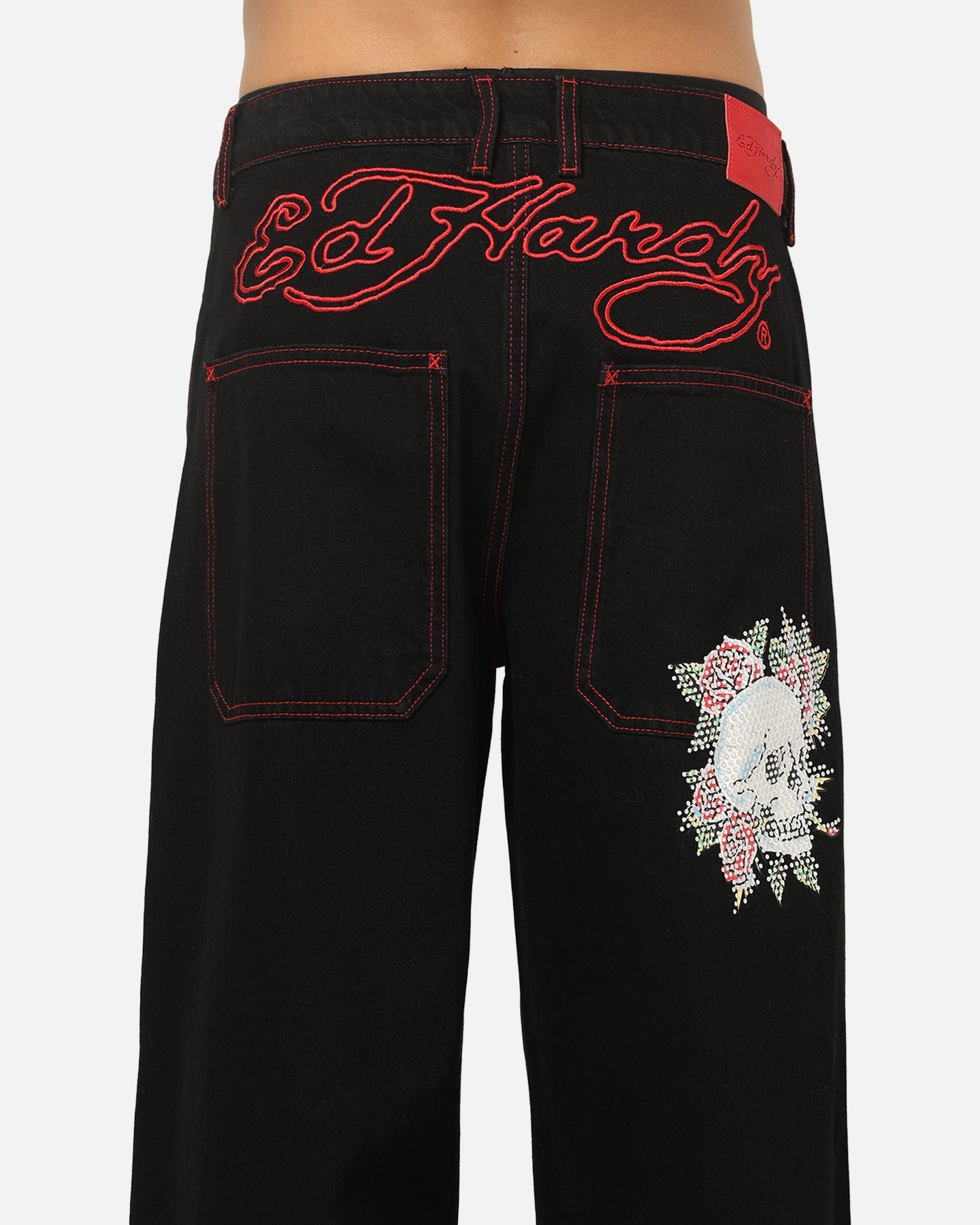 Ed Hardy Skull Rhinestone Jeans Black