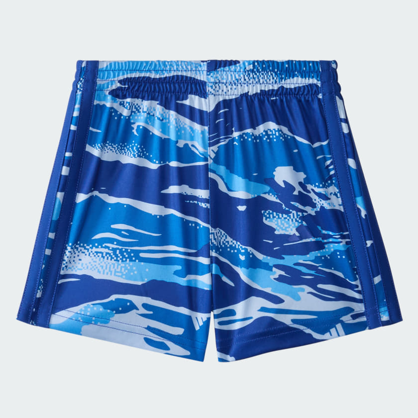 Kids' adidas Two-Piece Short Sleeve Cotton Heather Tee and Elastic Waistband Printed Shorts Set
