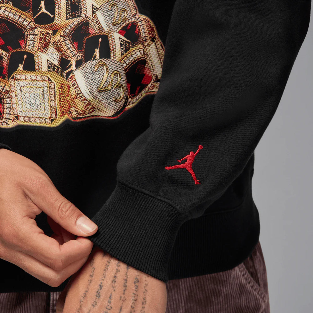 Jordan Holiday 2025 Long Sleeve Sweatshirt Rings Tree Black