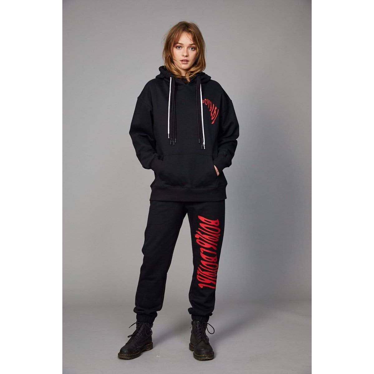 Boy London Boy 1976 Wave Print Hood Black Women BOYL1976WPH-BLK