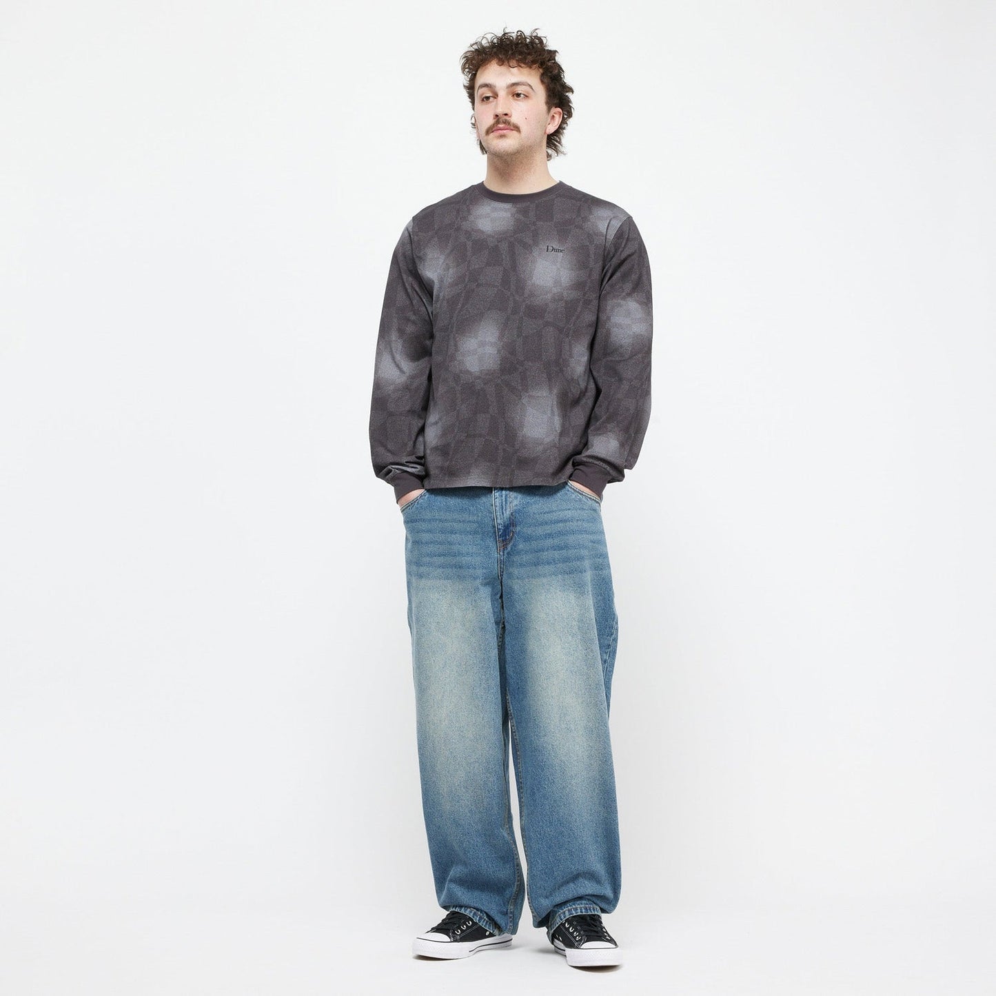 Dime Abstract LS Shirt Static Black
