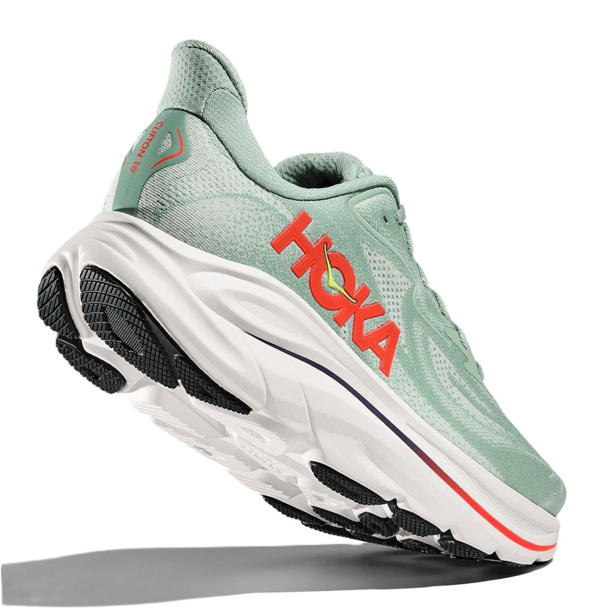 Hoka Clifton 10 Sage Neon Flame