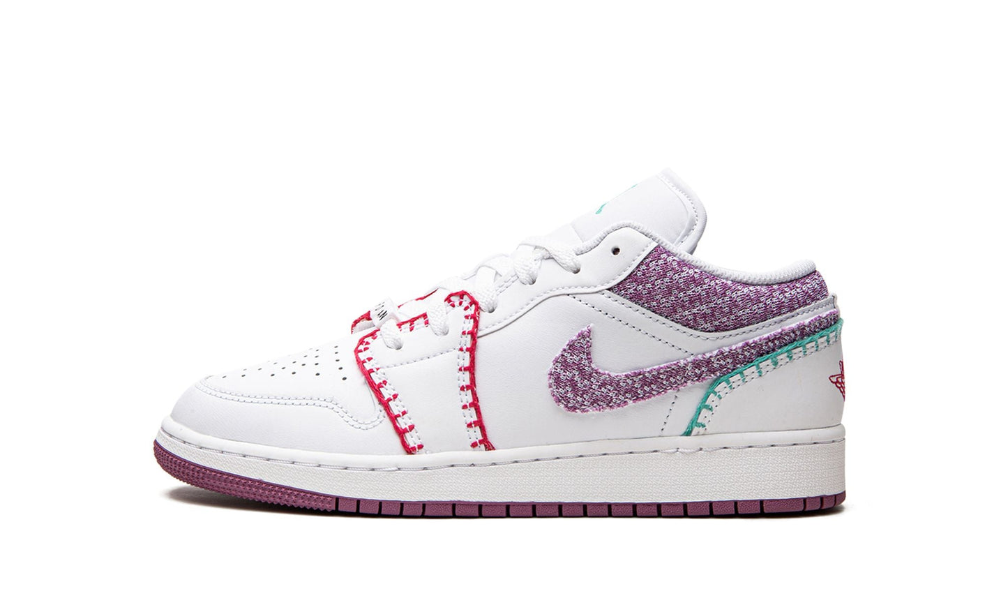 Jordan 1 Low White Light Bordeuax (GS)