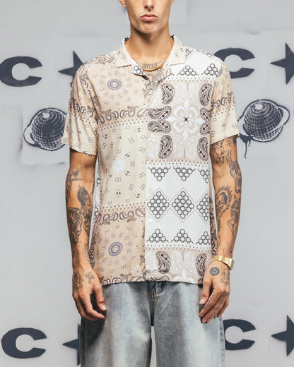Carré Bandana Ultra Button Up Shirt Stone