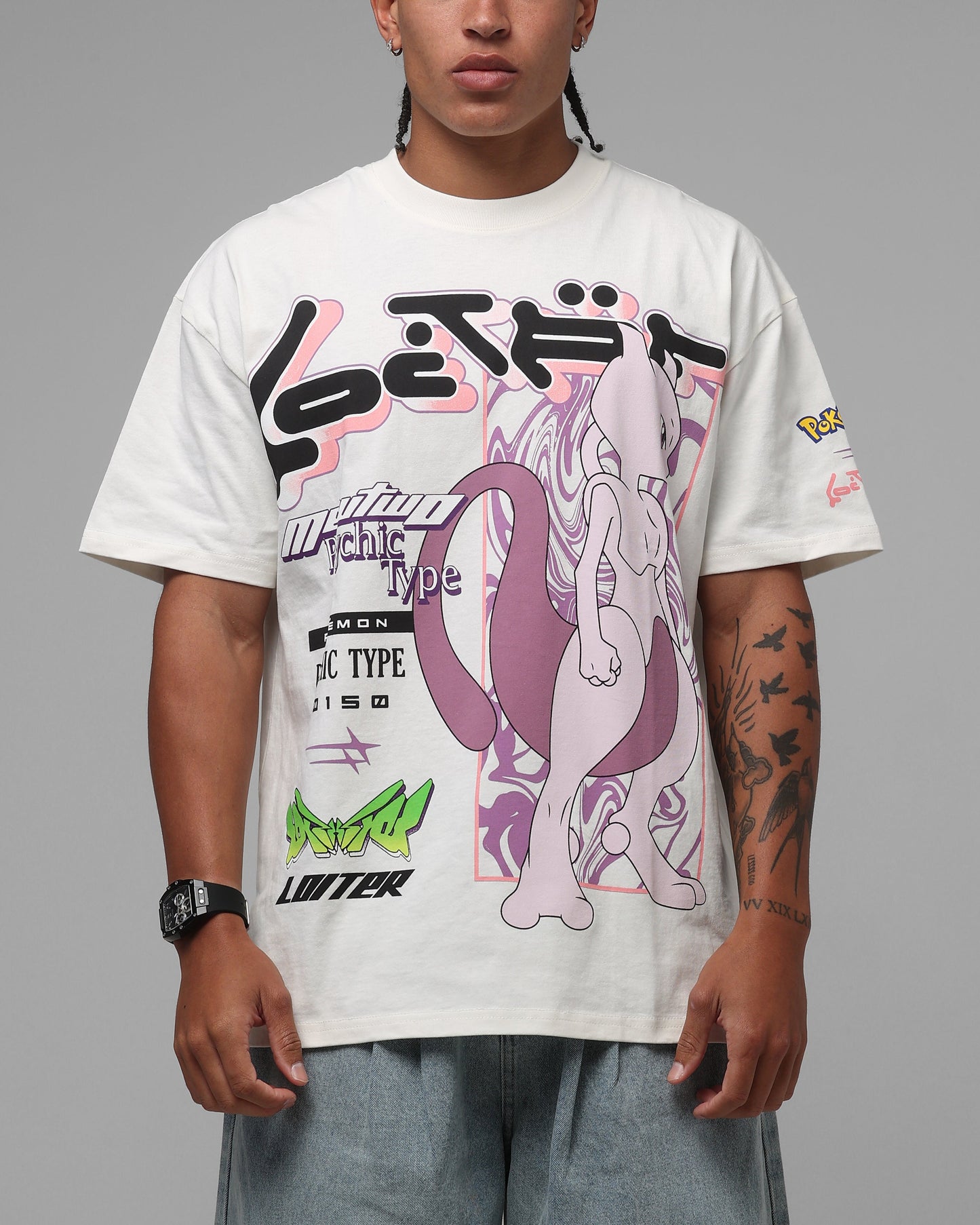 Pokémon By Loiter Mewtwo Heavyweight T-Shirt Off White