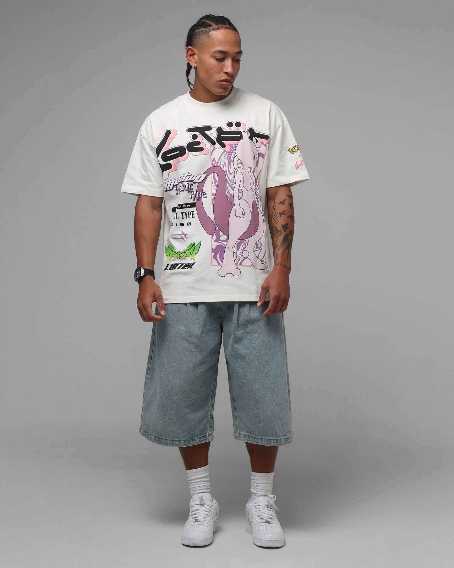 Pokémon By Loiter Mewtwo Heavyweight T-Shirt Off White