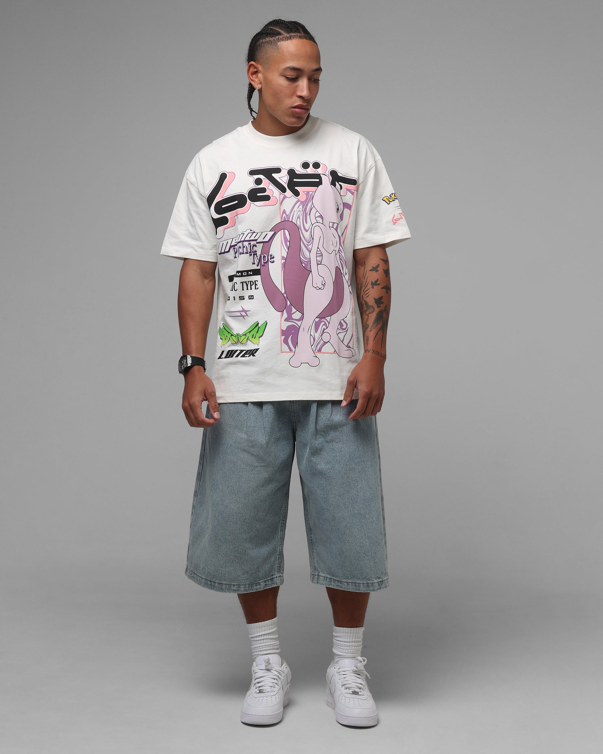 Pokémon By Loiter Mewtwo Heavyweight T-Shirt Off White