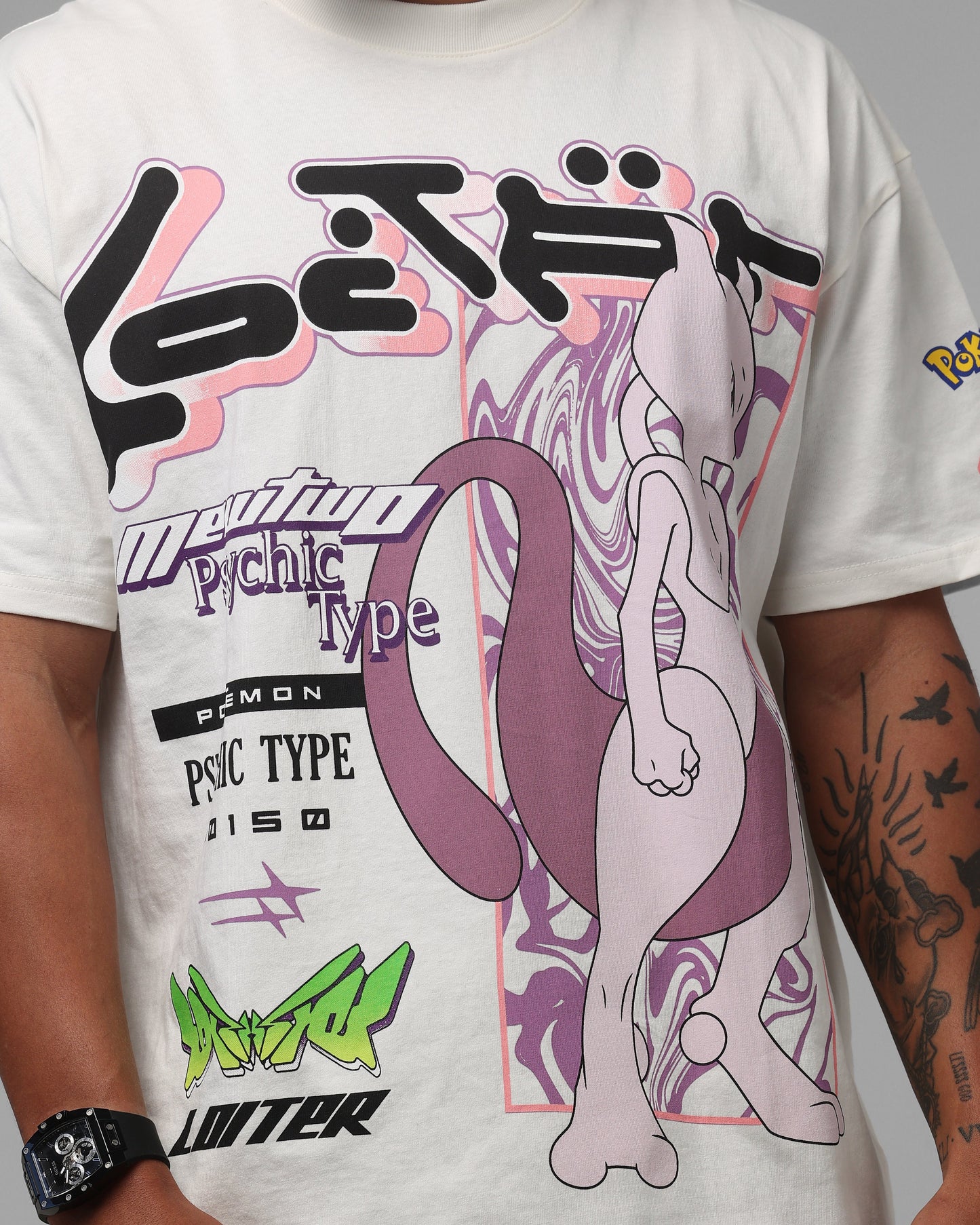 Pokémon By Loiter Mewtwo Heavyweight T-Shirt Off White