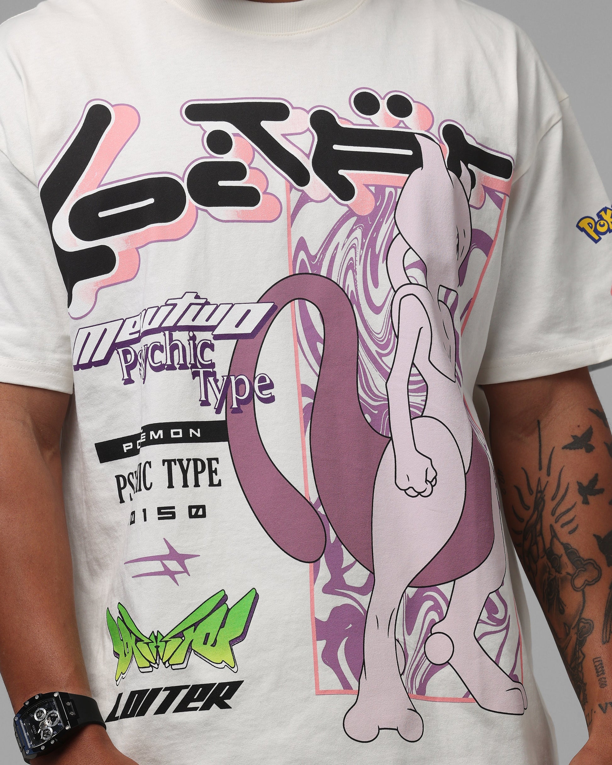 Pokémon By Loiter Mewtwo Heavyweight T-Shirt Off White