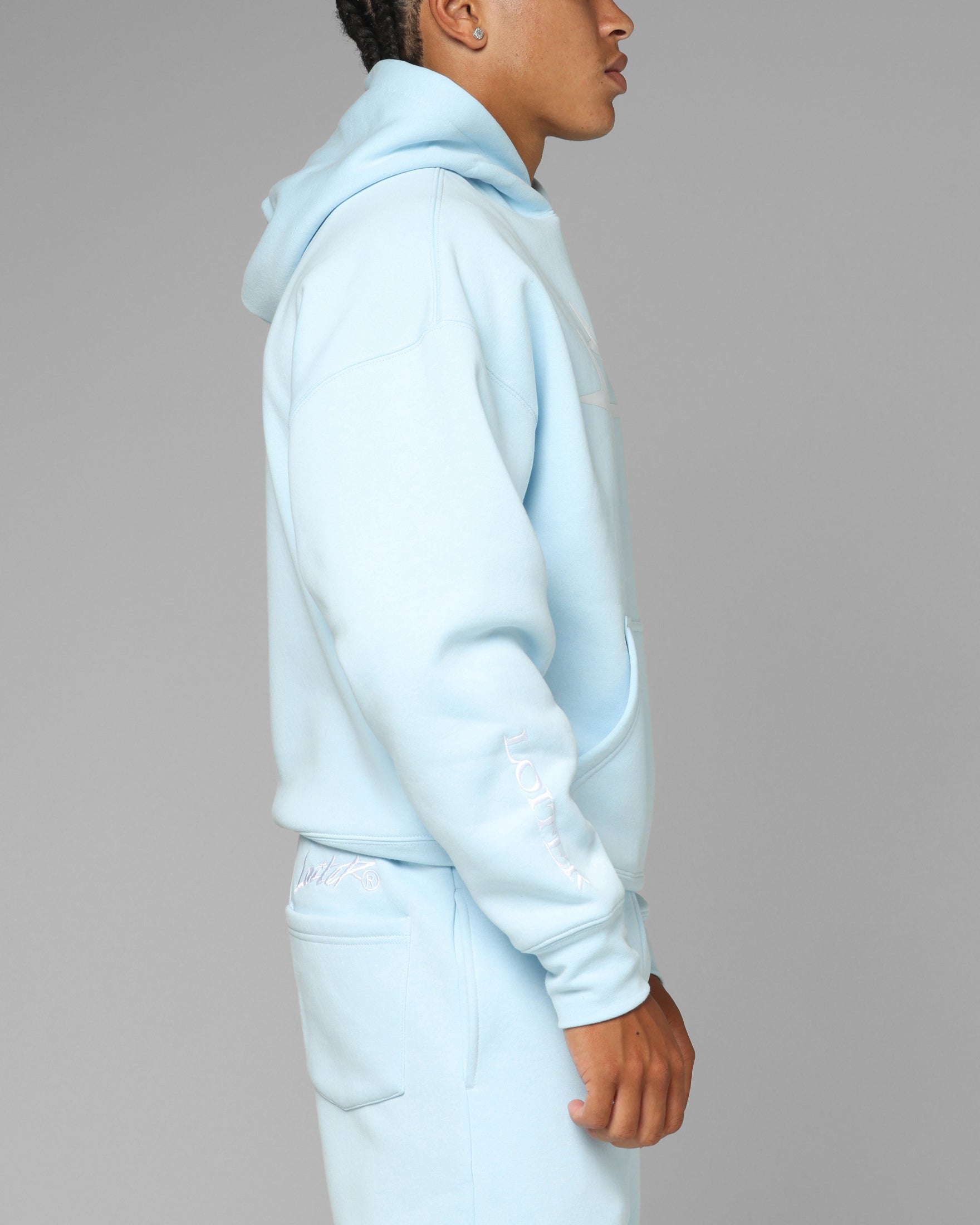Loiter Hybrid Hoodie Light Blue