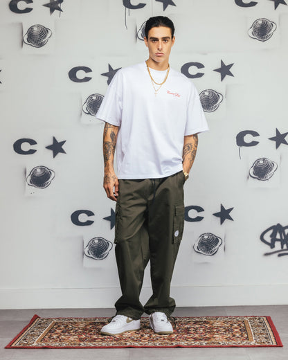 Carre Side Script Oversized T-Shirt White/Red