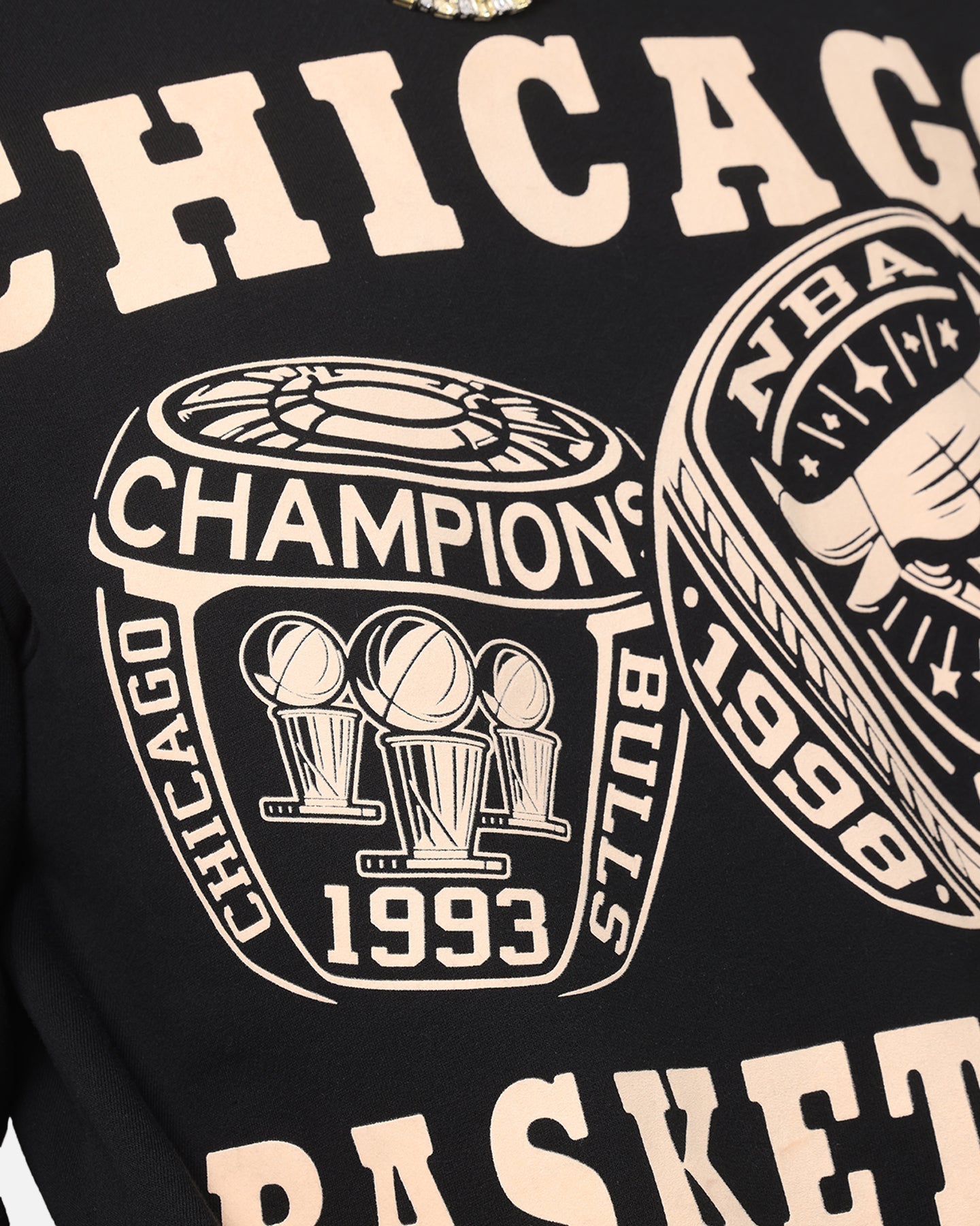 Mitchell & Ness Chicago Bulls Rings Crewneck Black