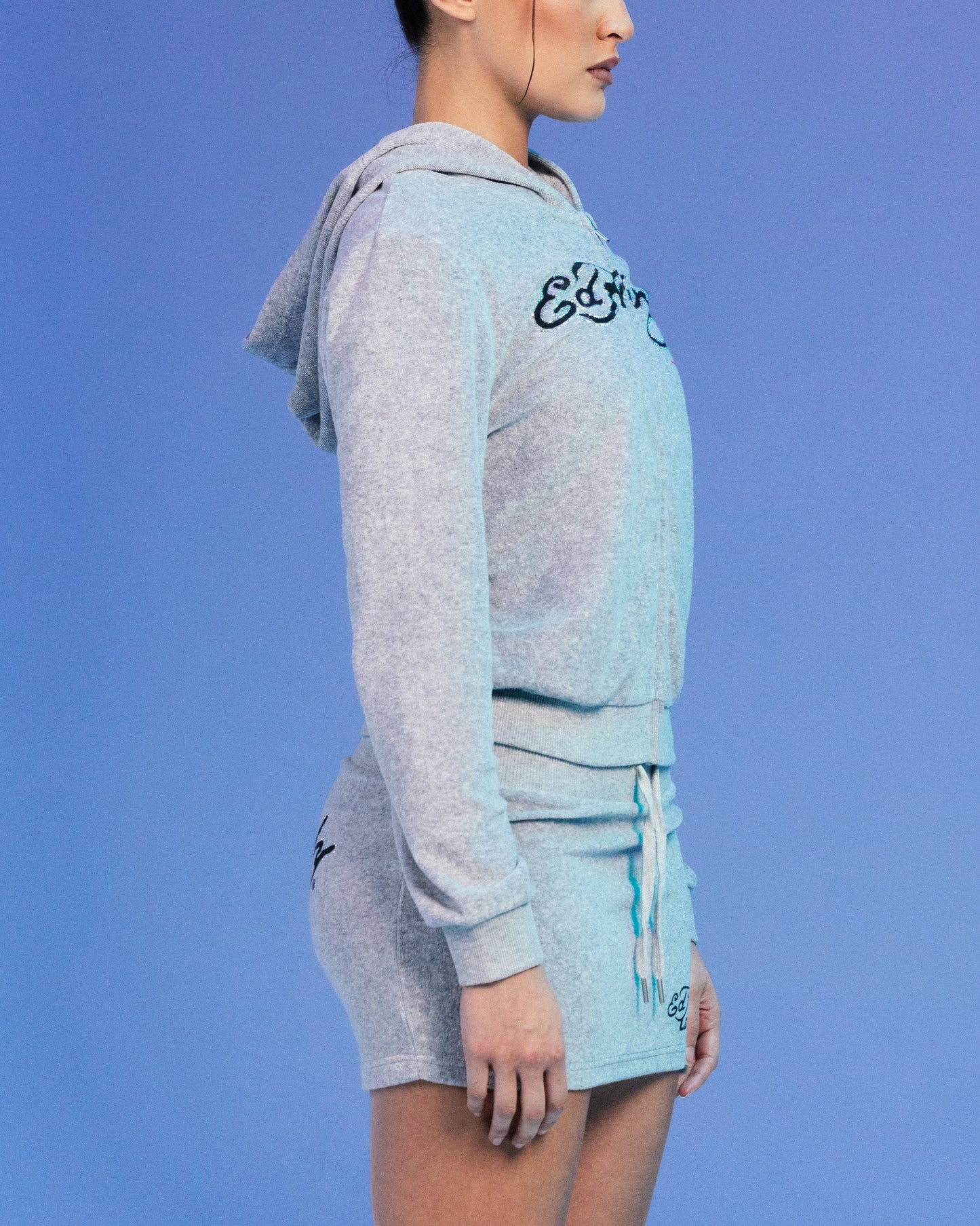 Ed Hardy By Loiter Women's Longue Hoodie Light Grey Marle