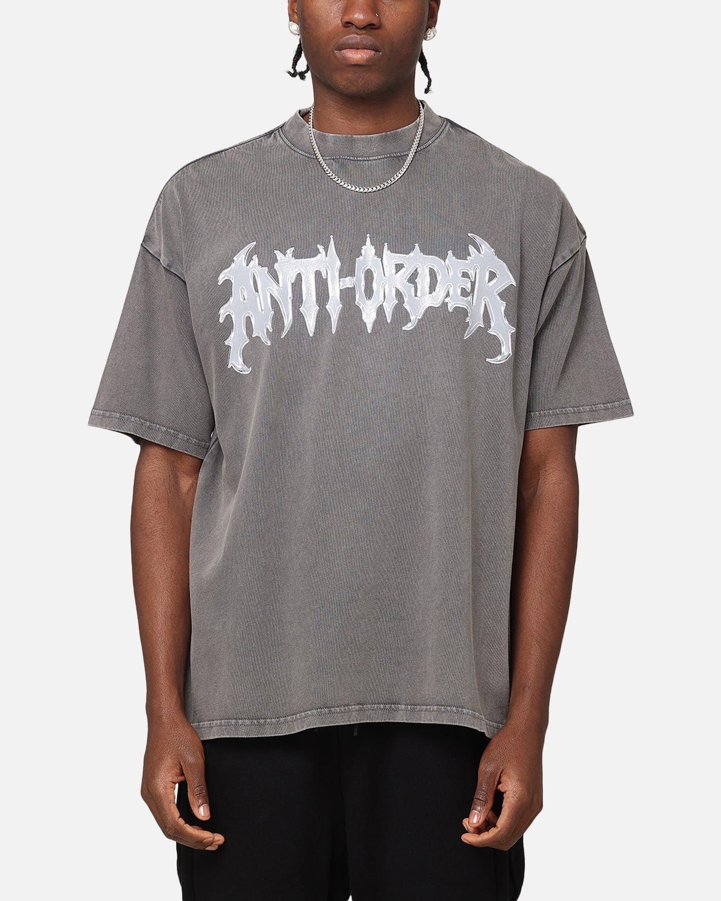 The Anti Order New Dawn Mock Neck T-Shirt Washed Charcoal