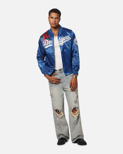 Pro Standard Los Angeles Dodgers Roses Satin Jacket Dark Blue