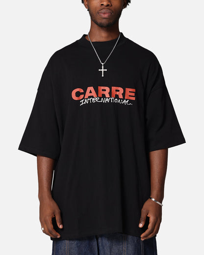 Carre Handdrawn Mock Neck T-Shirt Black