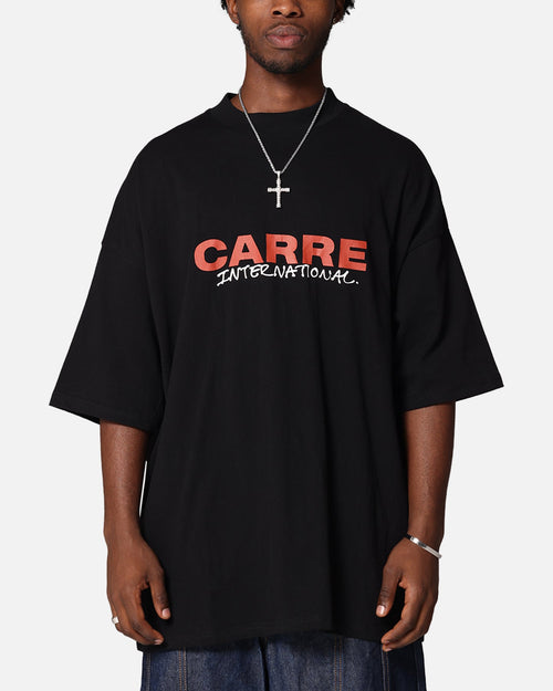 Carre Handdrawn Mock Neck T-Shirt Black