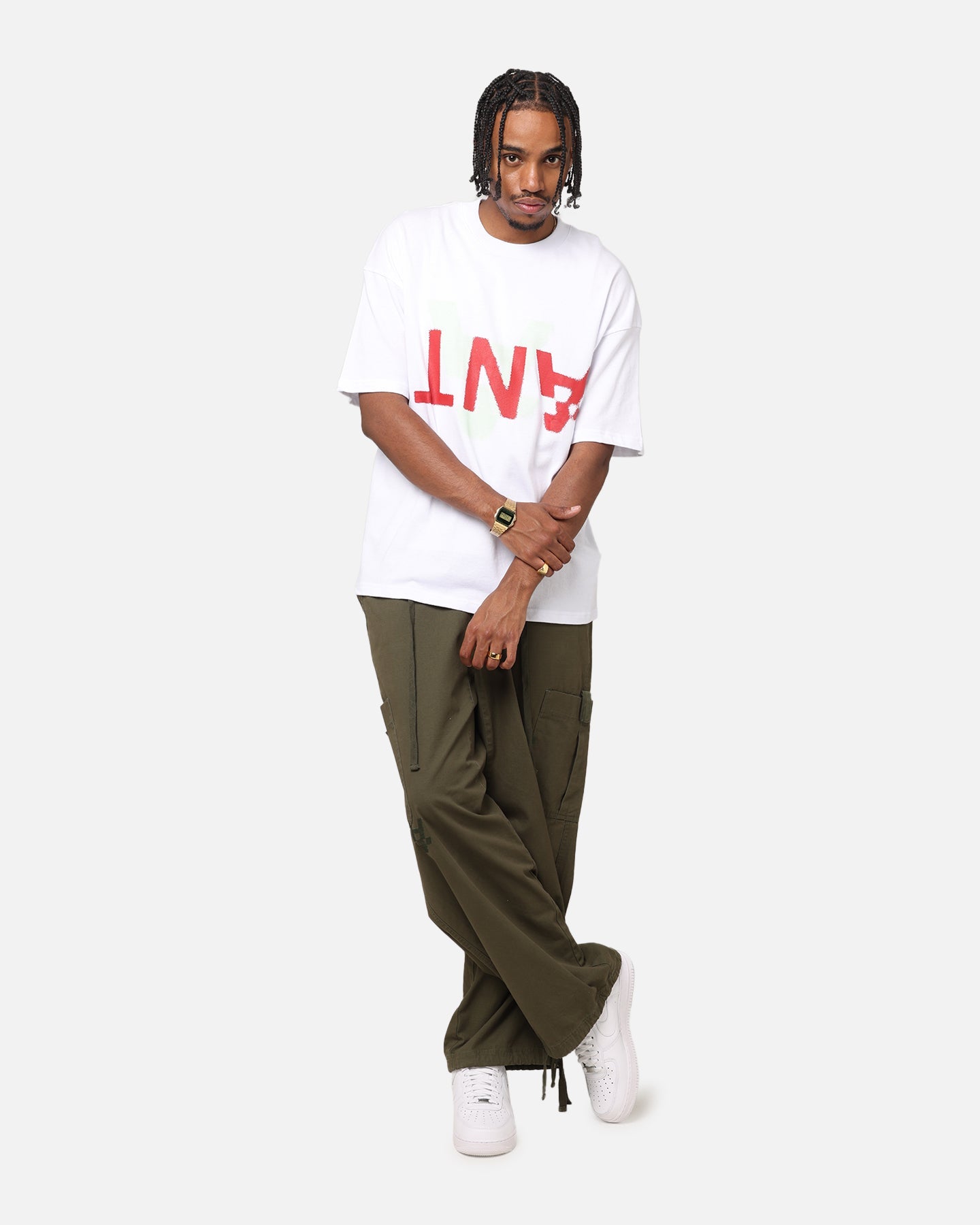 The Anti Order Echo Spray Drop Shoulder T-Shirt White