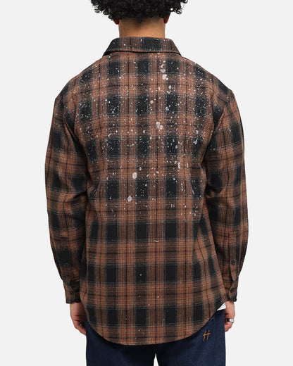 Saint Morta Spray Long Sleeve Flannel Shirt Brown