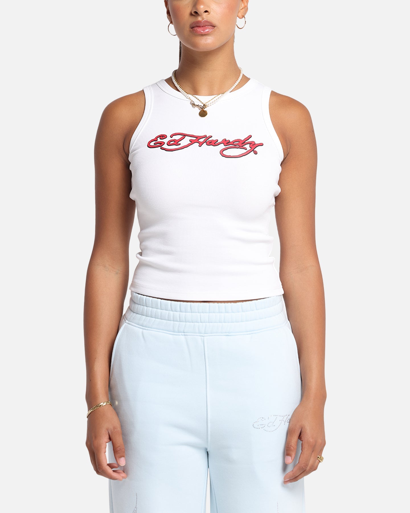 Ed Hardy Women's Tried And True Tank White