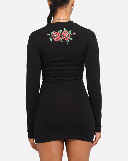Ed Hardy Women's Panther Long Sleeve Dress Black