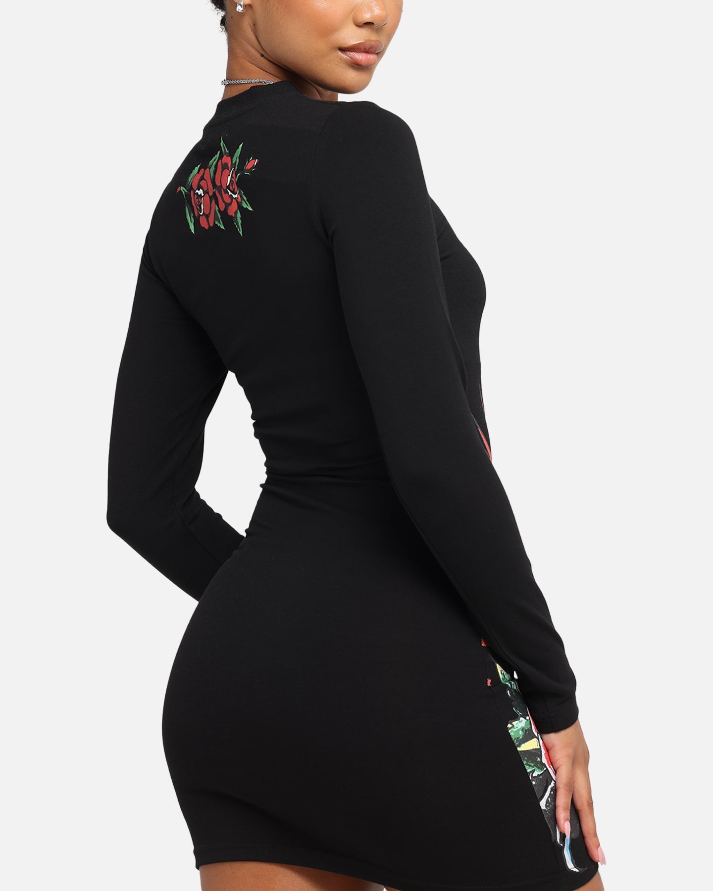 Ed Hardy Women's Panther Long Sleeve Dress Black