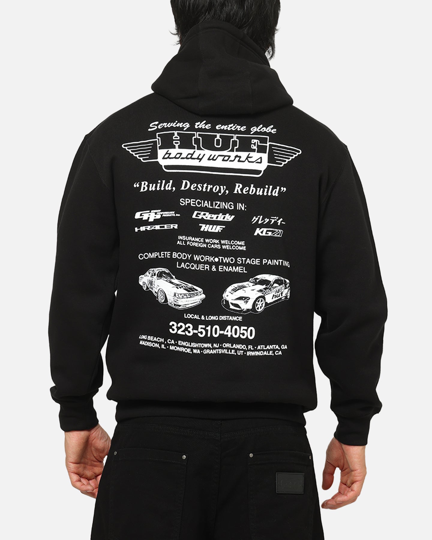 Huf X Greddy Body Works Hoodie Black