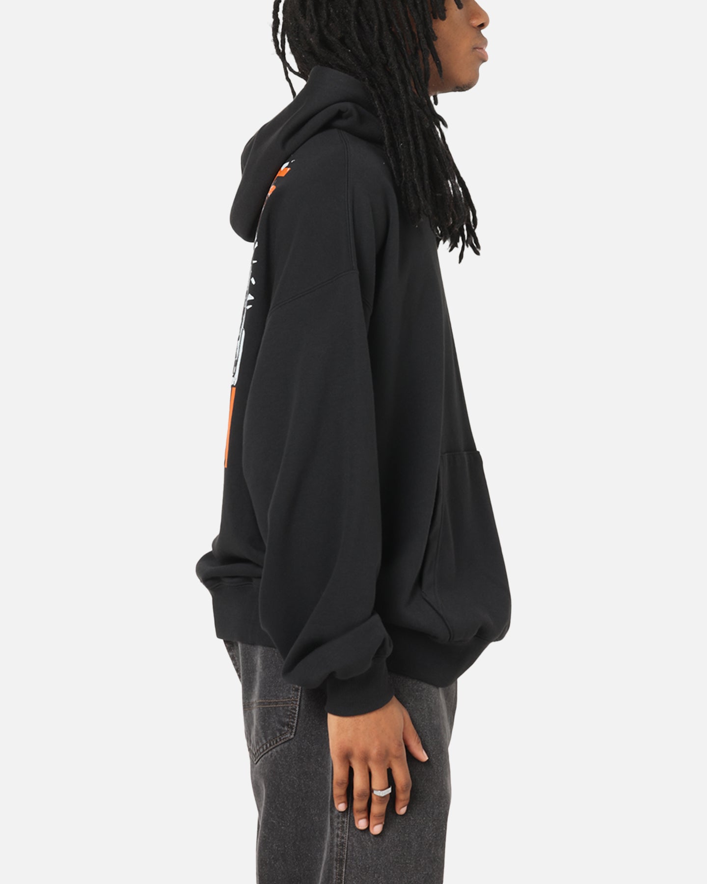 Jordan Brooklyn Shattered Back Board Oversized Pullover Hoodie Black