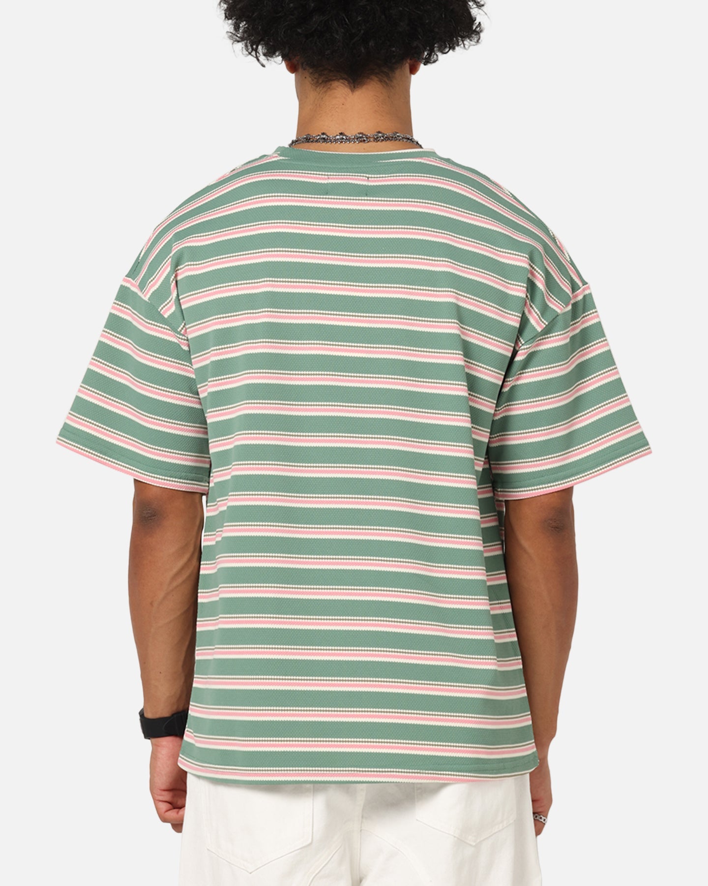XXIII Standard Stripe T-Shirt Green/Pink