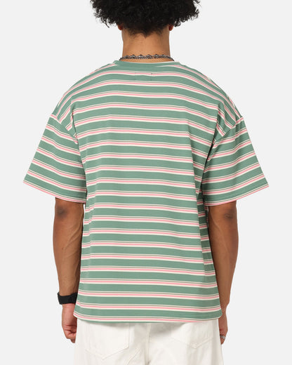 XXIII Standard Stripe T-Shirt Green/Pink