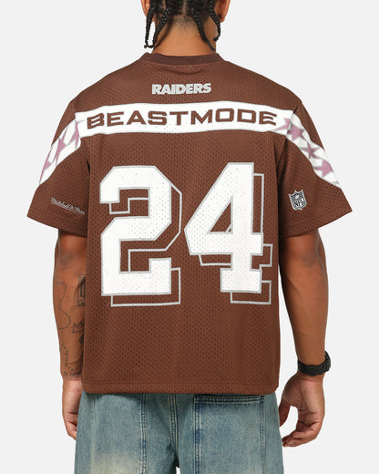 Mitchell & Ness Las Vegas Raiders Beastmode Boxy Mesh T-Shirt Chocolate Brown