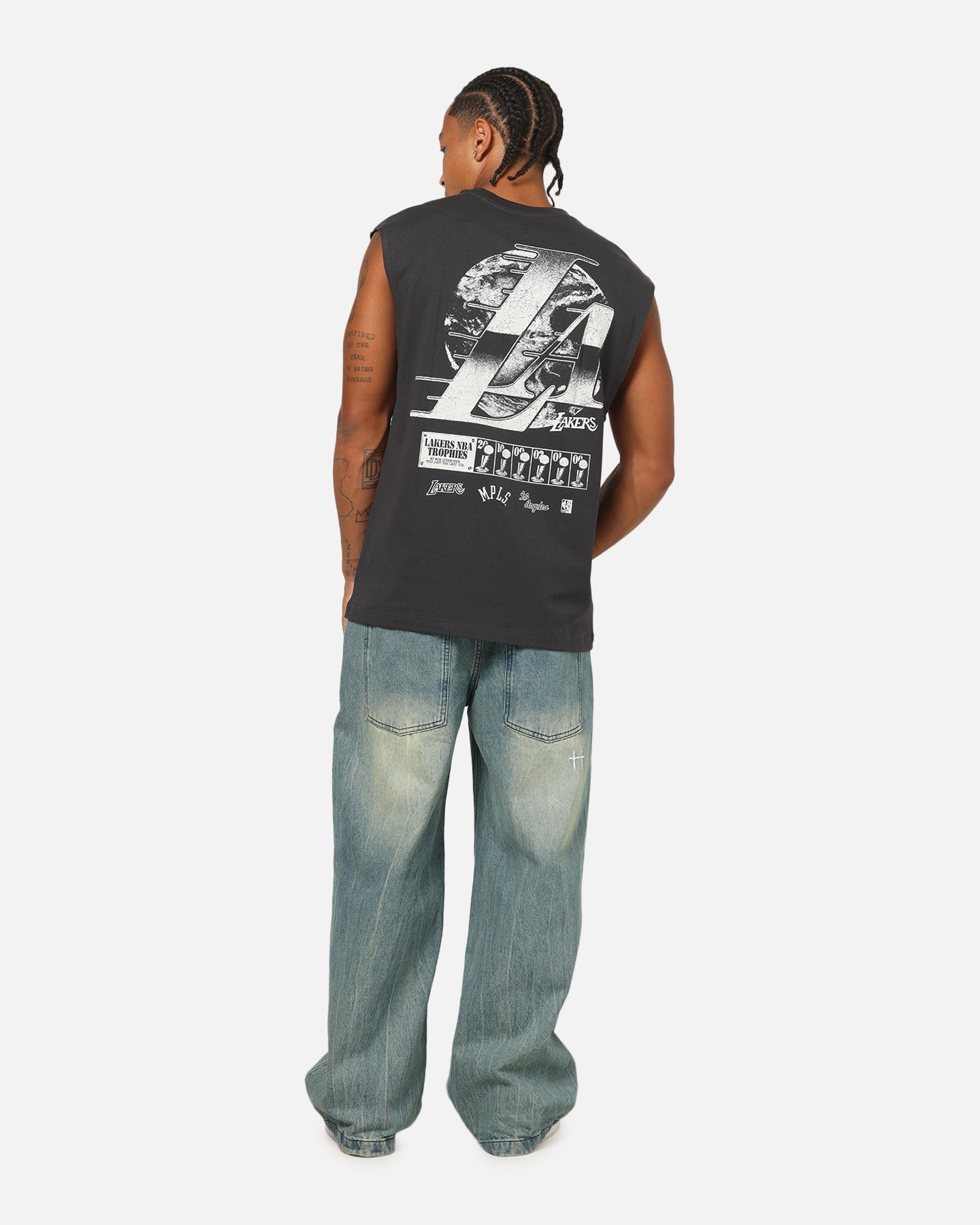 Mitchell & Ness Los Angeles Lakers LA Champ Chrome Muscle T-Shirt Washed Black