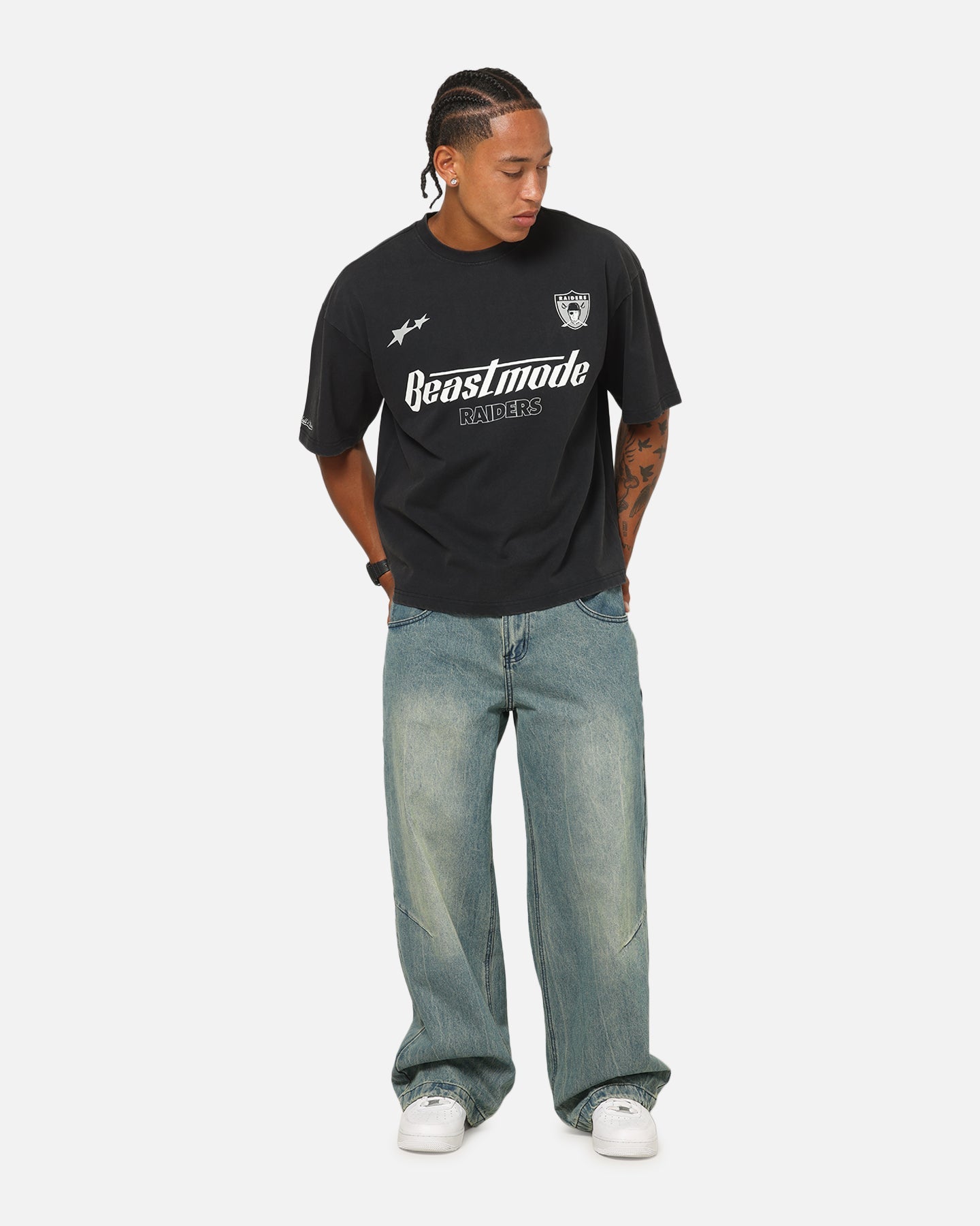 Mitchell & Ness Las Vegas Raiders Star Beastmode Boxy T-Shirt Black