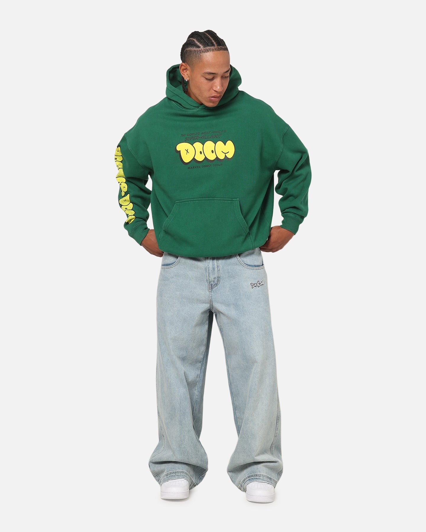 73Studio Marvel Fantastic Four Doctor Doom Villain Hoodie Forest Green