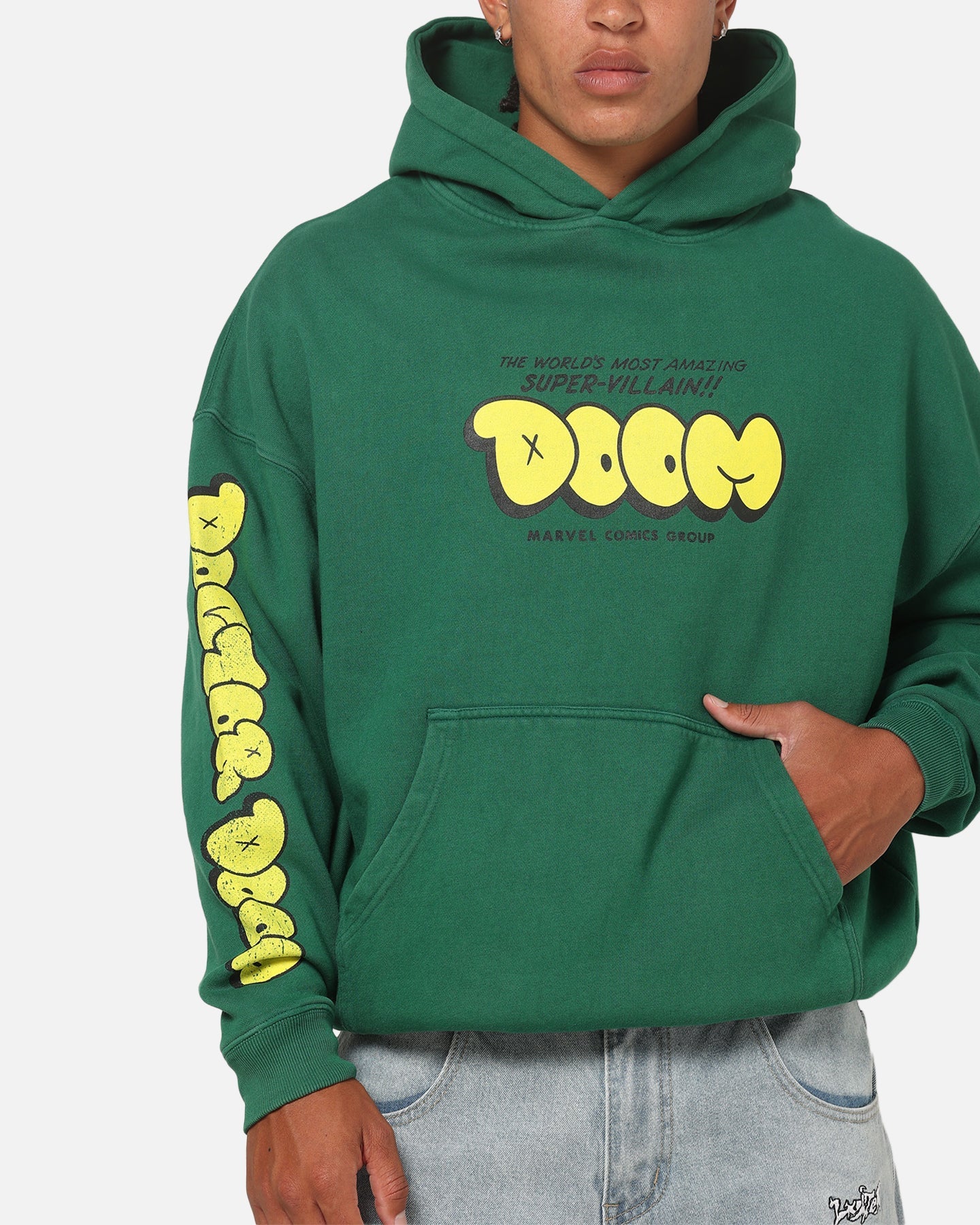 73Studio Marvel Fantastic Four Doctor Doom Villain Hoodie Forest Green