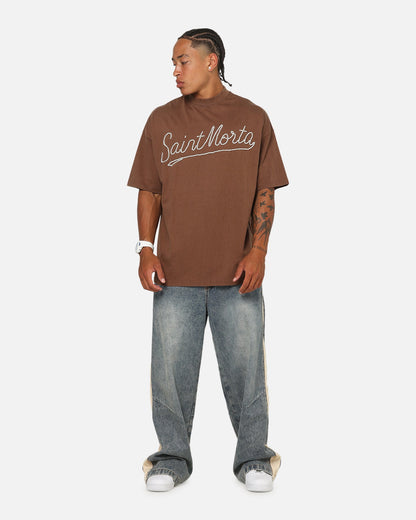 Saint Morta Pearl Script T-Shirt Washed Brown