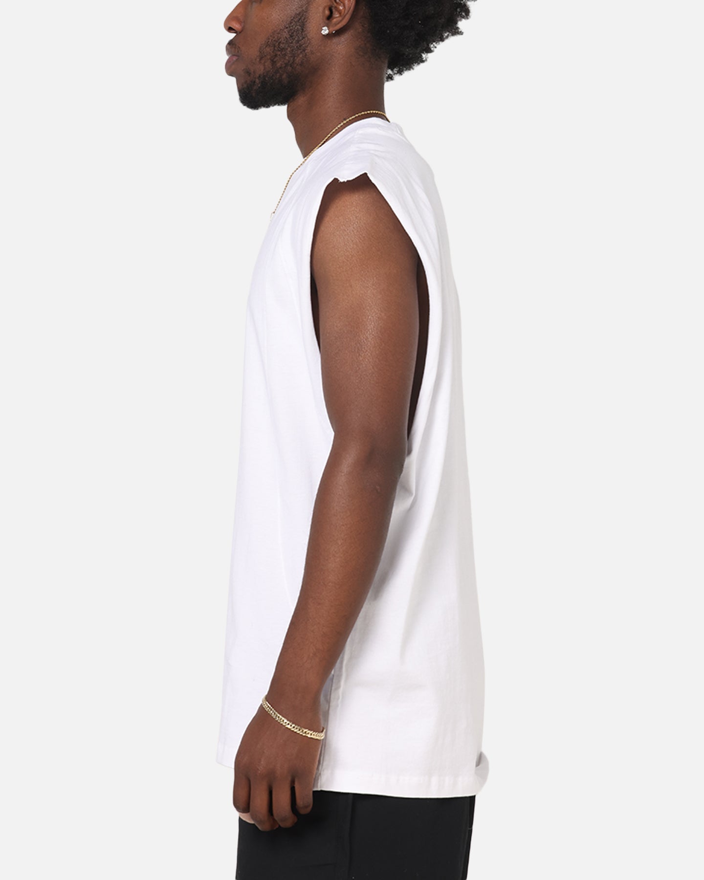 Carre Panelled Muscle T-Shirt White