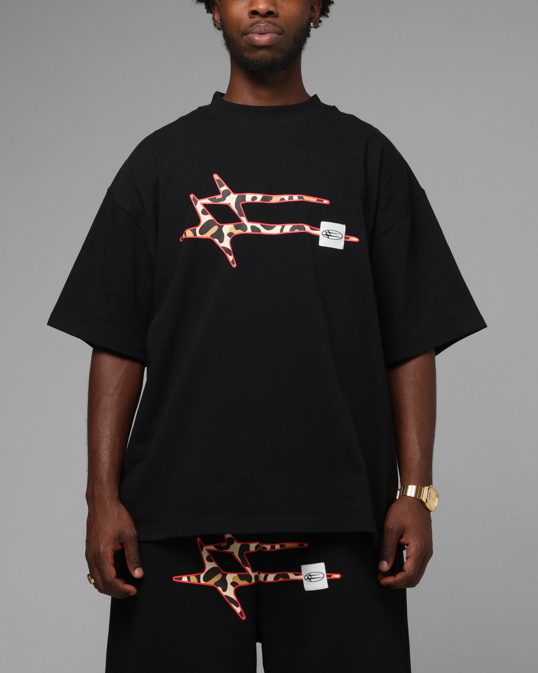 Loiter Hybrid Premium T-Shirt Black/Leopard