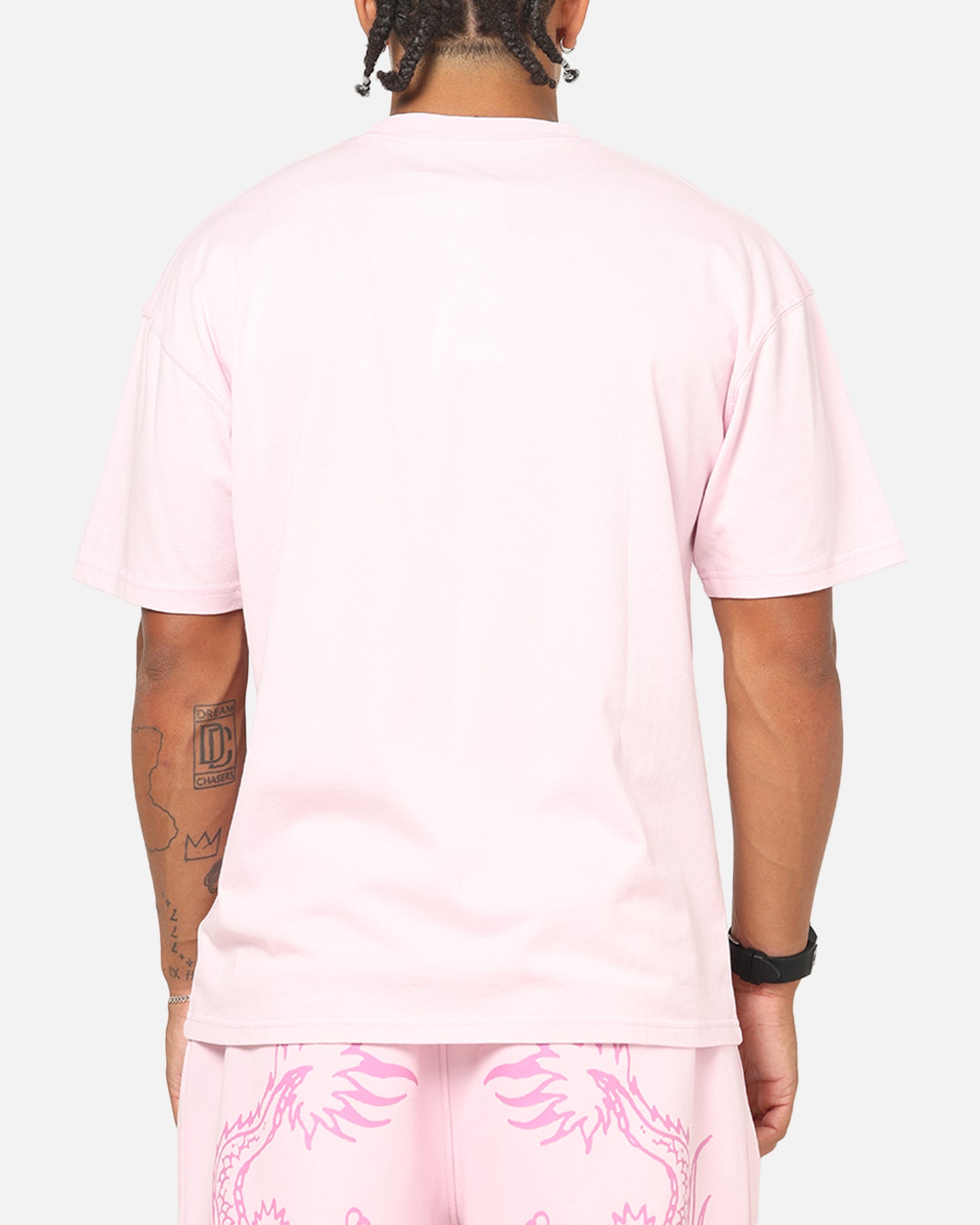 Ed Hardy Double Dragon Applique T-Shirt Pink