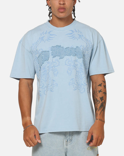 Ed Hardy Double Dragon Applique T-Shirt Blue